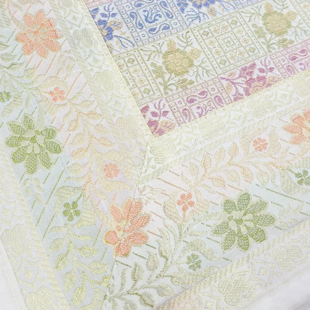 Pastel Floral Paisley Indian Zari Brocade 13-Piece Set